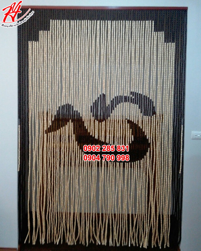 Mành rèm hạt gỗ chữ Tâm Đức - Tâm An