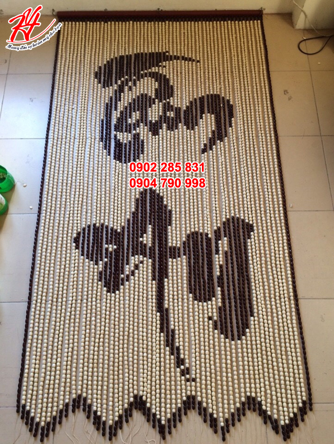 Mành rèm hạt gỗ chữ Tâm Đức - Tâm An