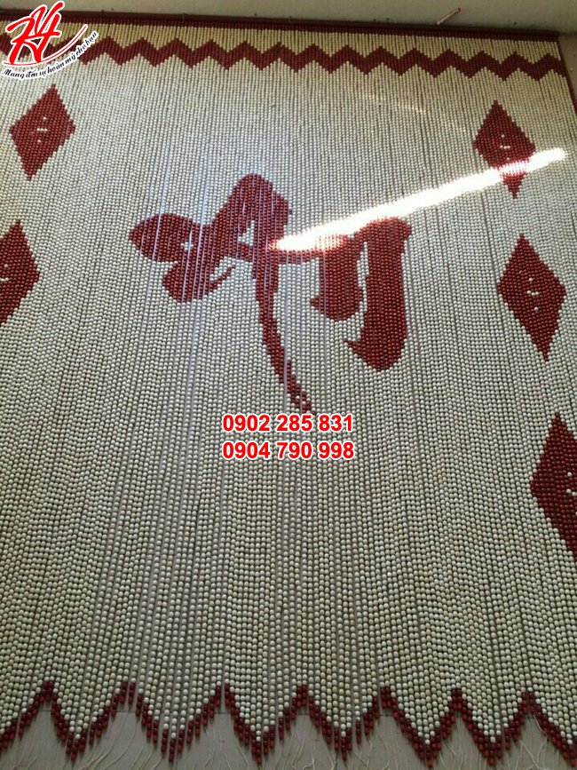 Mành rèm hạt gỗ chữ Tâm Đức - Tâm An