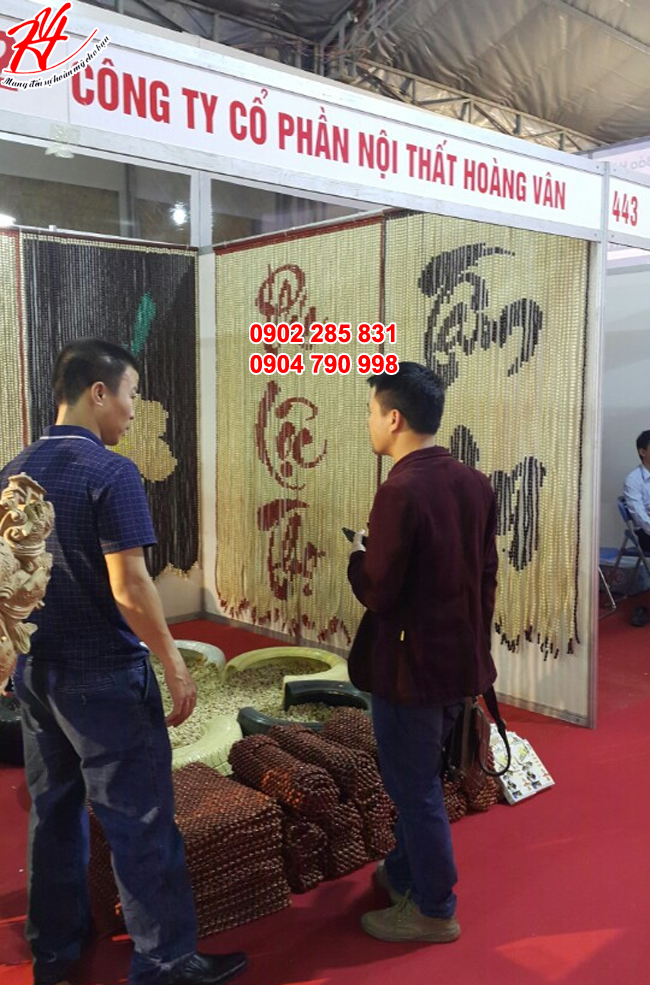 Màn rèm hạt gỗ cho cửa đi