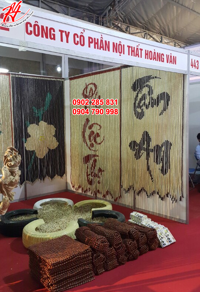 Màn rèm hạt gỗ cho cửa đi